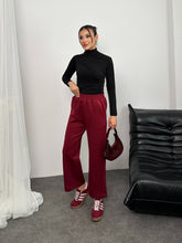 Beli Lastikli Scuba Kumaş Pantolon 8935 - Kırmızı